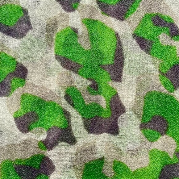 Oversized Lime Green and Silver Scarf Fringe Wrap - Picture 2 of 6